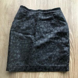 Cheetah Print Embossed Pencil Skirt